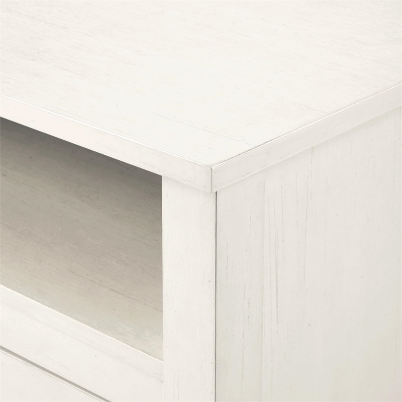 Bowery Hill Farmhouse Glass Door Fireplace TV Stand for TVs up to 65