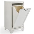 Bowery Hill Modern Wood/Fabric Laundry Hamper in Vintage White