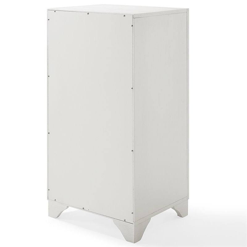 Bowery Hill Modern Wood/Fabric Laundry Hamper in Vintage White