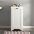 Bowery Hill Modern Wood/Fabric Laundry Hamper in Vintage White