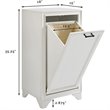 Bowery Hill Modern Wood/Fabric Laundry Hamper in Vintage White