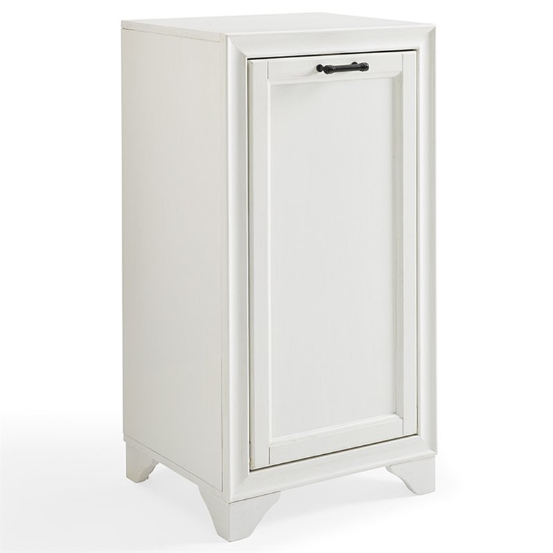 Bowery Hill Modern Wood/Fabric Laundry Hamper in Vintage White