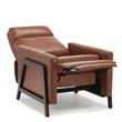 Bowery Hill Push Back Faux Leather Recliner in Caramel Finish