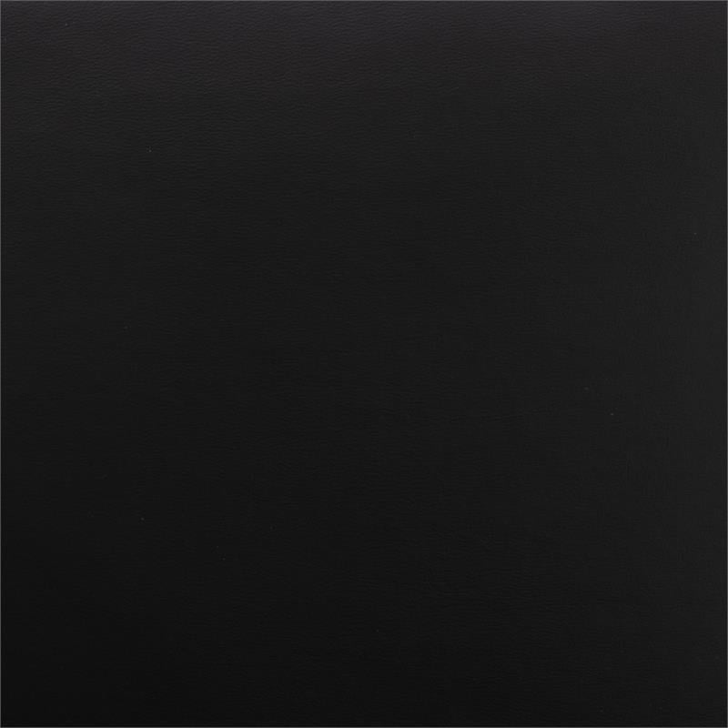 Bowery Hill Leather Wood Arm Push Back Recliner in Black Finish