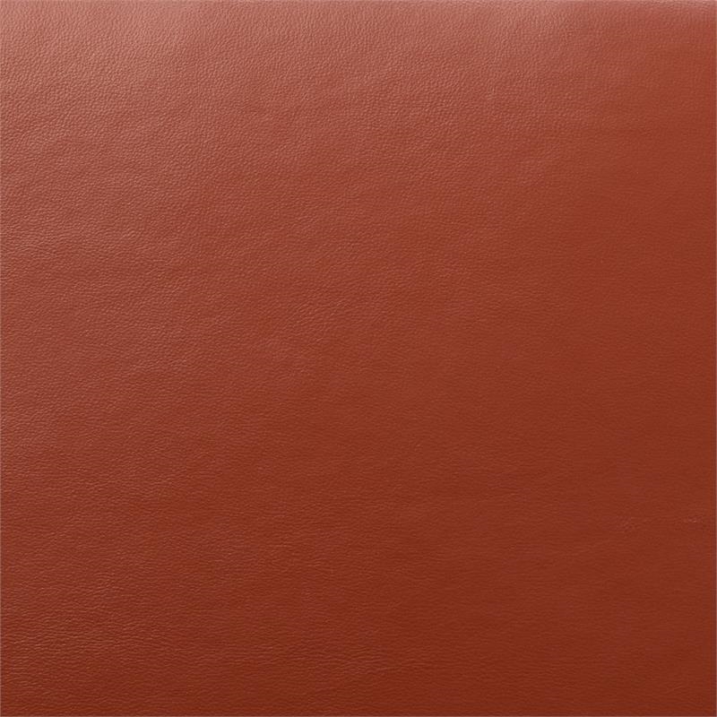 Bowery Hill Mid-Century Leather/Wood Arm Push Back Recliner in Caramel