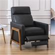 Bowery Hill Modern Leather Push Back Recliner in Black Finish