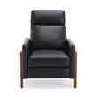 Bowery Hill Modern Leather Push Back Recliner in Black Finish