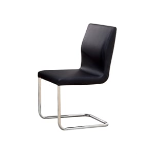 Bowery Hill Faux Leather Dining Chair in Black Finish (Set of 2)