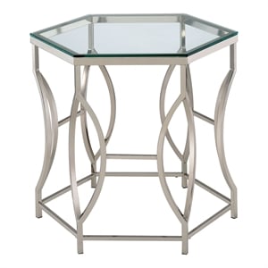 Bowery Hill Contemporary styled Metal End Table in Chrome Finish