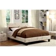 Bowery Hill Upholstered Fabric Queen Platform Bed in Beige Finish