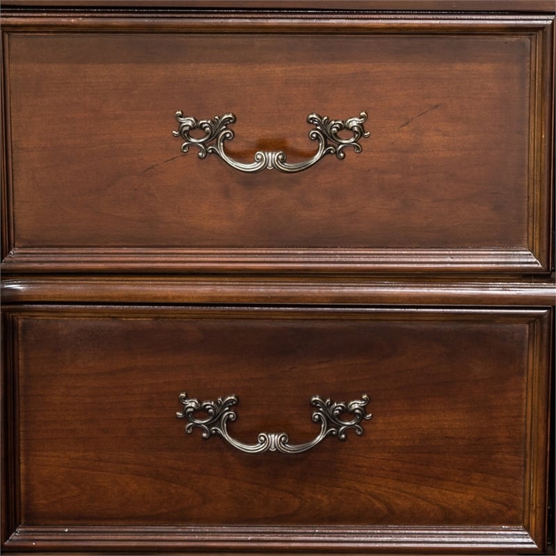 Bowery Hill 4-Drawer Traditional Wood Media Chest in Brown Cherry