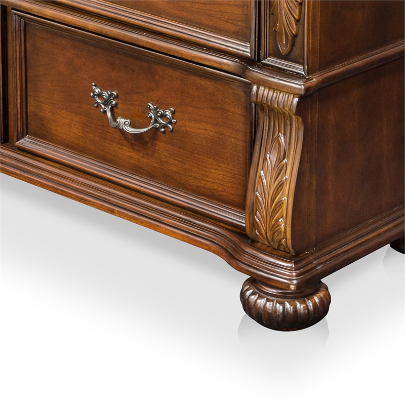 Bowery Hill 4-Drawer Traditional Wood Media Chest in Brown Cherry