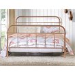 Bowery Hill Farmhouse Metal King Bed with 4 Piece Slats in Gold