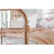 Bowery Hill Farmhouse Metal King Bed with 4 Piece Slats in Gold