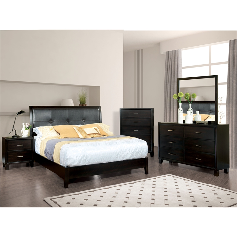 Bowery Hill Transitional Solid Wood Full Platform Bed in Espresso