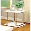 Bowery Hill Contemporary Wood Square End Table in White Finish