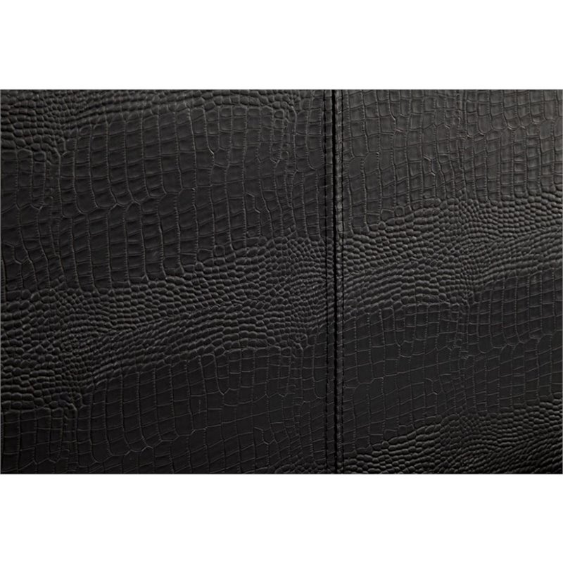 Bowery Hill Contemporary Faux Leather Queen Platform Bed in Black Finish