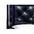 Bowery Hill Contemporary Wood King LED Panel Bed with Mirror Trim in Black