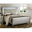 Bowery Hill Contemporary Wood California King LED Panel Bed in Silver