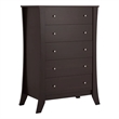 Bowery Hill 5 Drawers Contemporary Wood Dresser Chest in Espresso