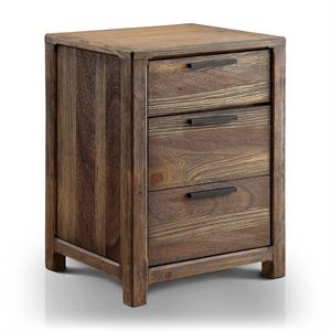 bowery hill wood 3-drawer nightstand in rustic natural tone finish