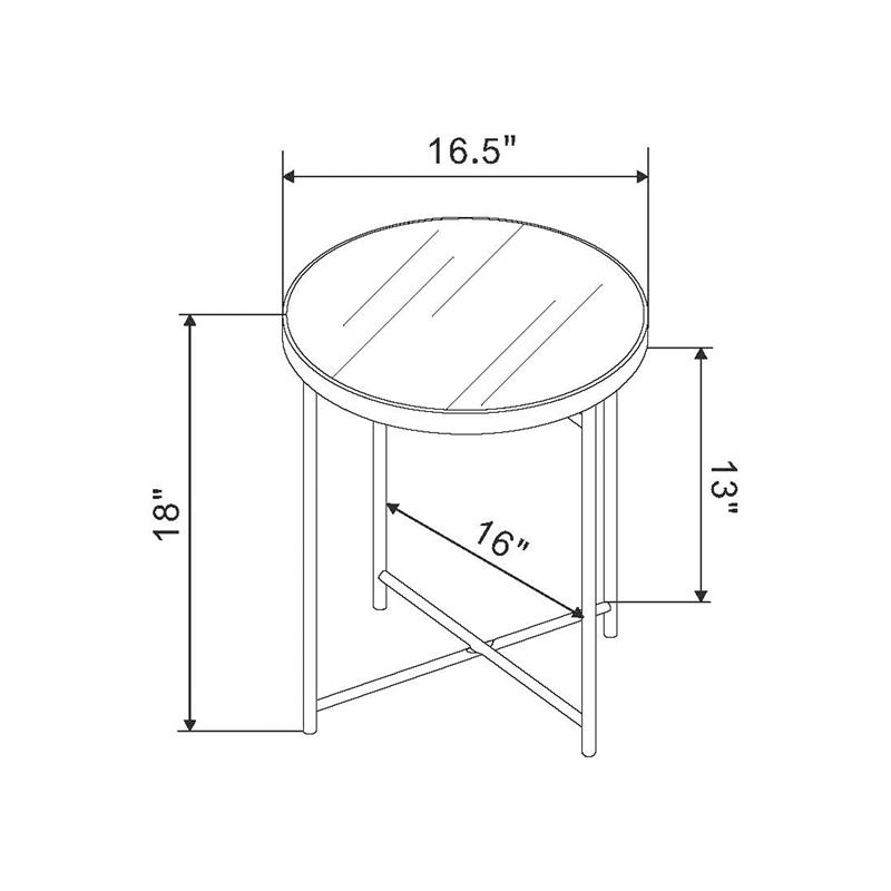 Bowery Hill Modern styled Glass Top End Table in Rose Gold Finish