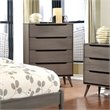 Bowery Hill 4-Drawer Mid-Century Solid Wood/Wood Veneer/MDF Chest in Gray