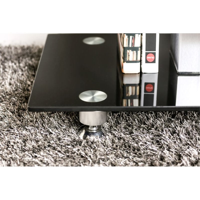 Bowery Hill Contemporary Metal 60-inch TV Console in Black Finish