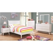 Bowery Hill Mid-Century Solid Wood King Platform Bed in White