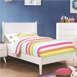 Bowery Hill Mid-Century Solid Wood King Platform Bed in White
