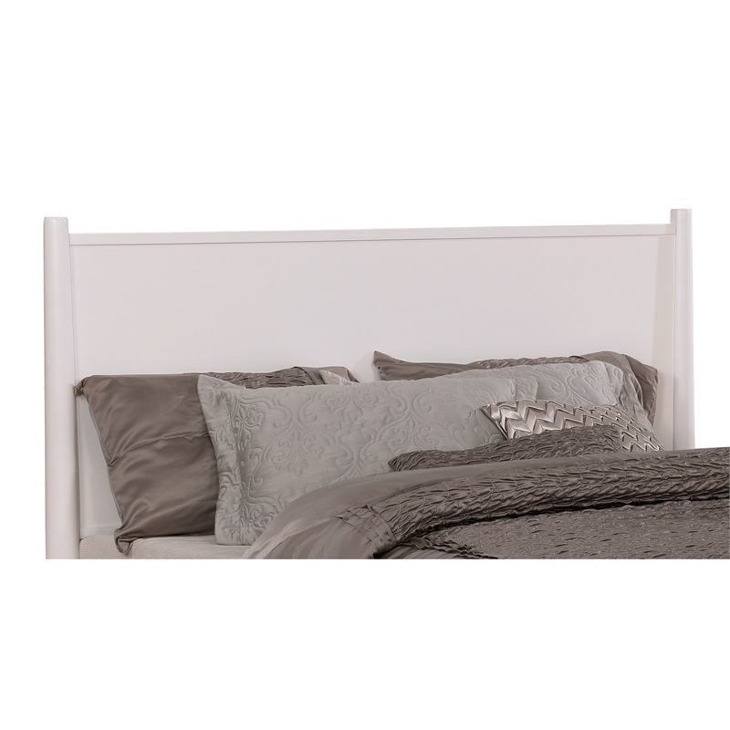 Bowery Hill Mid-Century Solid Wood King Platform Bed in White