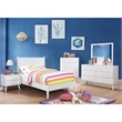 Bowery Hill Mid-Century Solid Wood King Platform Bed in White