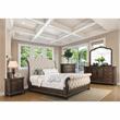 Bowery Hill Transitional Wood Panel King Bed in Rustic Natural Tone