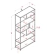 Bowery Hill Industrial Metal 6-Shelf Bookcase in Powder Coated Gray