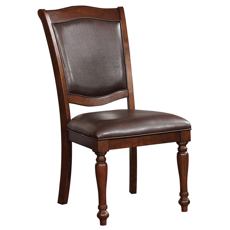 Bowery Hill Wood Dining Side Chair in Brown Cherry (Set of 2)