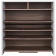 Bowery Hill Modern Wood 5-Tier Shoe Rack in White and Brown Finish