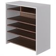 Bowery Hill Modern Wood 5-Tier Shoe Rack in White and Brown Finish