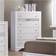 Bowery Hill 5 Drawers Contemporary Solid Wood Chest in White