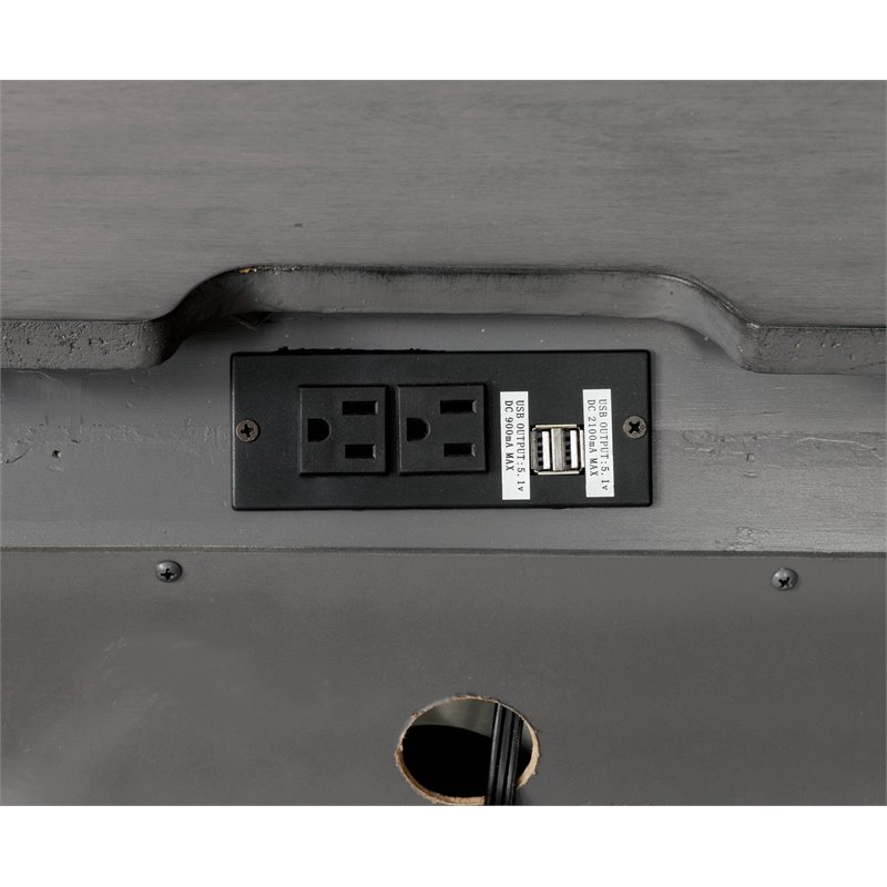 Bowery Hill 3-Drawer Transitional Solid Wood Nightstand in Gray