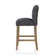 Bowery Hill Rustic Fabric Bar Stool in Dark Gray Finish (Set of 2)