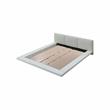 Bowery Hill Contemporary Wood King Panel Bed with Faux Leather in White