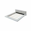 Bowery Hill Contemporary Wood King Panel Bed with Faux Leather in White
