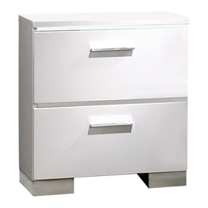 bowery hill contemporary styled wood nightstand in white finish