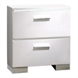Bowery Hill 2-Drawer Modern Wood Nightstand with USB Outlet in White
