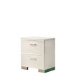 Bowery Hill 2-Drawer Modern Wood Nightstand with USB Outlet in White