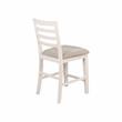 Bowery Hill Rustic Fabric Padded Pub Chair in White (Set of 2)