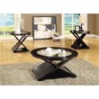 Bowery Hill Contemporary 3-Piece Glass Coffee Table Set in Espresso