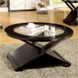 Bowery Hill Contemporary 3-Piece Glass Coffee Table Set in Espresso