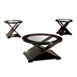 Bowery Hill Contemporary 3-Piece Glass Coffee Table Set in Espresso