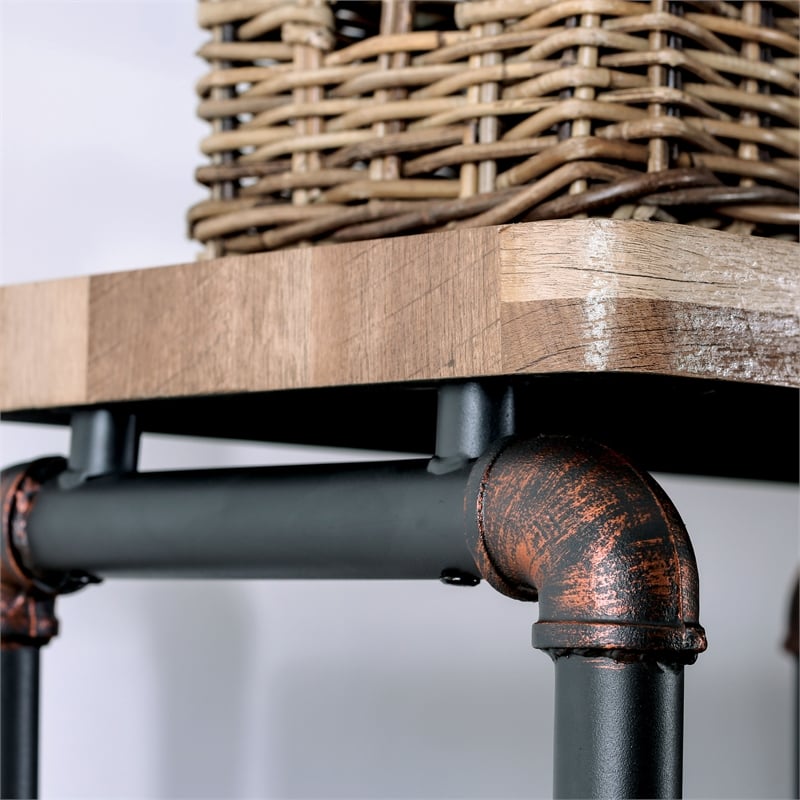 Bowery Hill Metal 4-Piece Entertainment Center in Black Finish